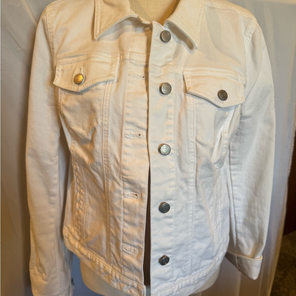 Ann Taylor White Denim Jacket